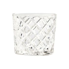 Better Homes & Gardens Clear Diamond-Cut Glass Old Fashioned Whiskey Glass Tumbler, 4 Pack