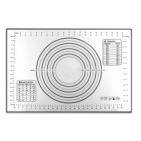 Silicone Pastry Mat, Non-Stick Cooking Mat, Reusable Baking Mat Dough Rolling Mat for Cookies, Pie, Bread and Pastry, 23.6" x 15.7 ", Black