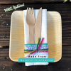 Disposable Wooden Cutlery Utensils Set – (Pack of 270) 55 7.8-inch Plates 55 Forks 55 Knives 55 Spoons 50 Small Spoons Eco-Friendly Silverware Compost