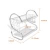 2 Tier Dish Drying Rack Drainer Stainless Steel Kitchen Cutlery Holder Shelf