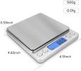 Digital Kitchen Scale, 500g x 0.01g Gram Scale, Cooking Food Scale with LCD Display, Small Pocket Scale with 2 Trays for Baking, Jewelry, Herbs