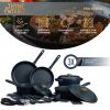 Thyme & Table 18-Piece Non-Stick Diecast Cookware & Silicone Utensil Set, Atlantic Blue