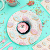 144 Piece Donut Grow Up Party Supplies - Serves 24 Sprinkle Paper Plates, Napkins, Cups and Cutlery for Two Sweet Birthday Decorations