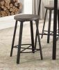 Rustic Industrial Style 5pc Counter Height Set Round Table and 4 Stools Gray Metal Finish Furniture