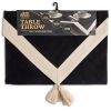 Thyme & Table Handmade Table Throw, Black Gold, 50 x 50