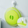 1pc Microwave Splatter Cover; Heating Folding Cover; Silicone Fresh-keeping Cover; Oil-proof Splash-proof Cover With Hook Cooking Lid