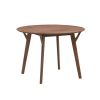 Wooden Dining Table Set, Modern Simple Design Round Kitchen Table and Fabric Upholstered Dining Chairs for Dining Room, Kitchen